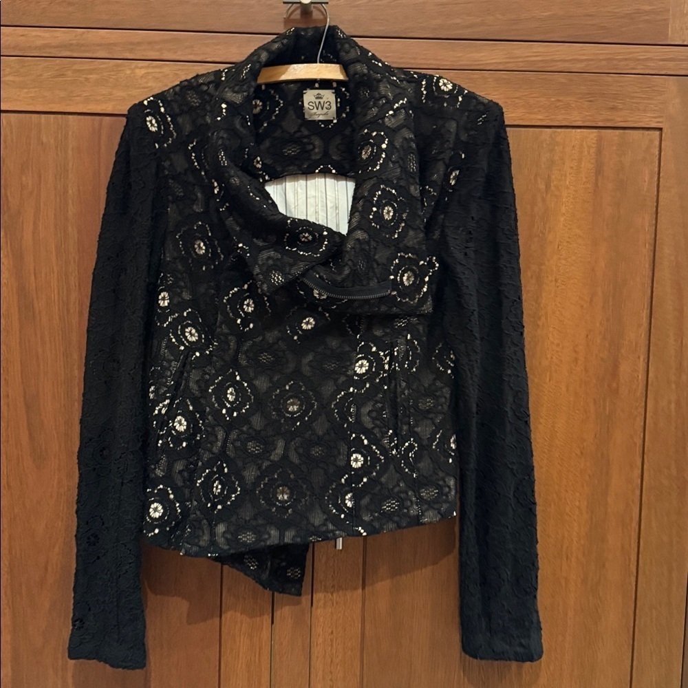 SW3 Bespoke Black Lace Jacket women’s S